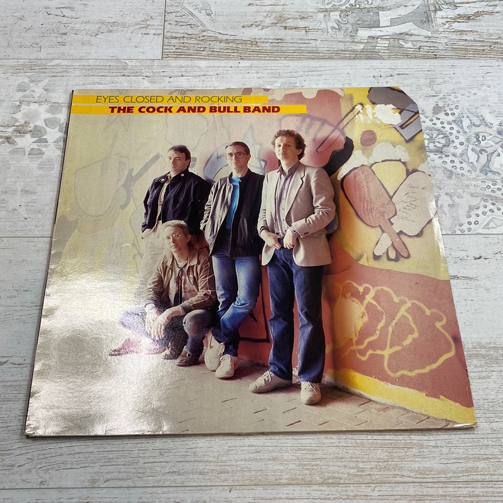 Vintage The C*ck and Bull Band Eyes Closed and Rocking Vinyl Record